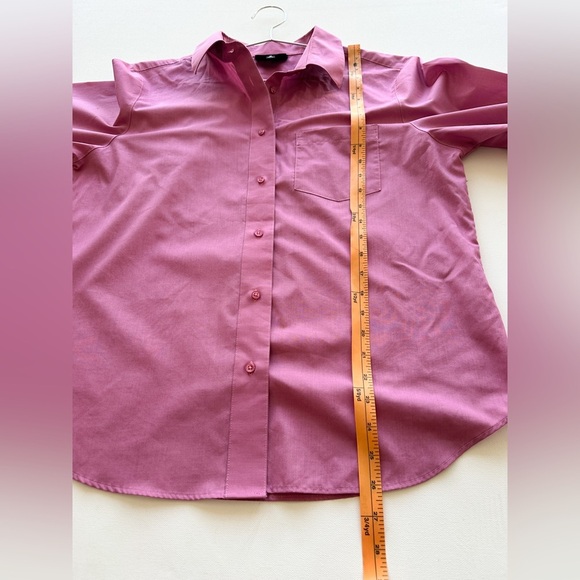 Fox Croft-Fuchsia Wrinkle Free-Classic Fit Button Down Shirt Long Sleeve-Size16P - Picture 8 of 11